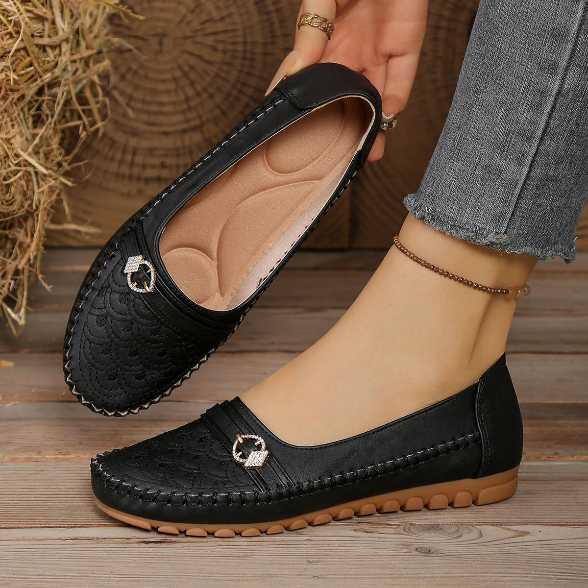 Women’s Orthopedic Comfort Ballet Flats – Cushioned Slip-On Walking Shoes for Casual, Travel & Everyday Wear