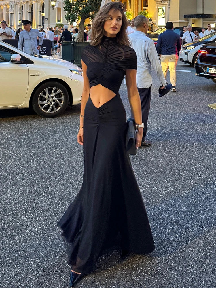 Cut-Out Maxi Dress | Elegant Bodycon Evening Dress