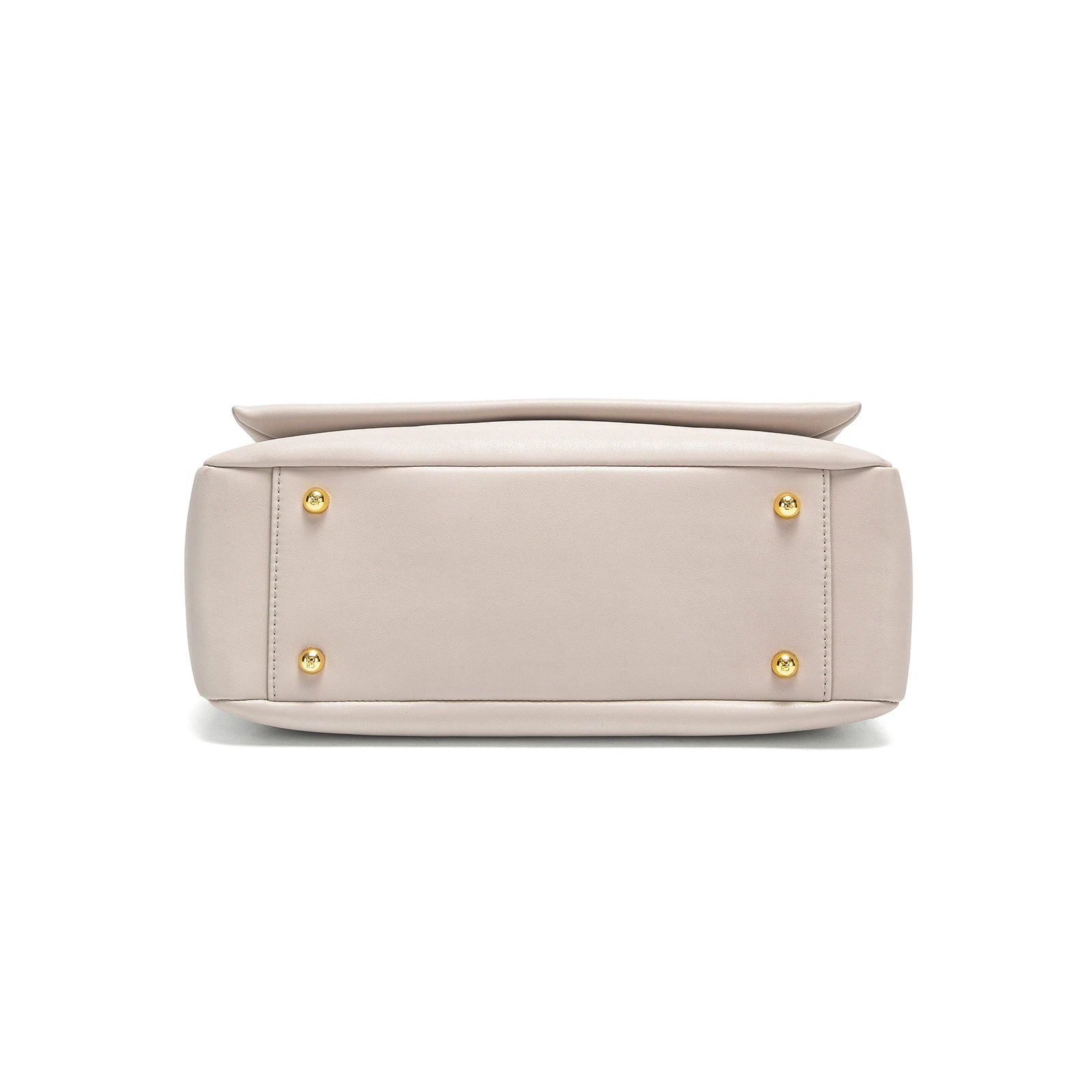 Cream Leather Crossbody Bag for Women | Elegant Flap Shoulder Handbag | Minimalist Evening Purse with Gold Hardware