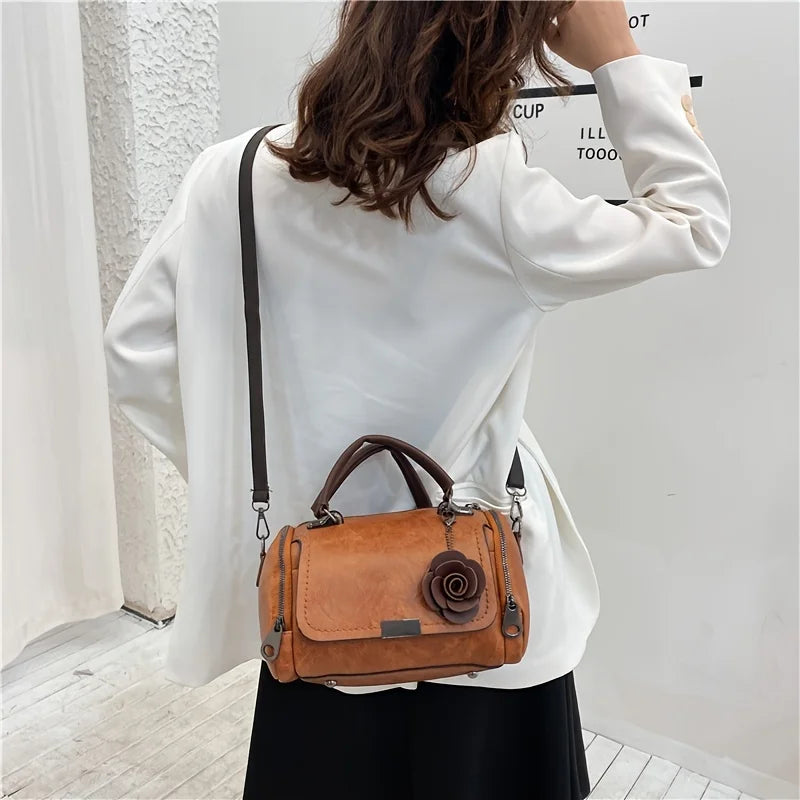 Vintage Top Handle Handbag for Women | Designer Crossbody Shoulder Bag | Elegant Casual Purse | Fashion Everyday Tote