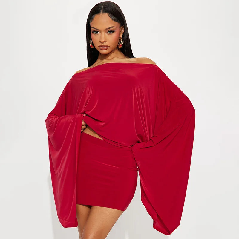 Women’s Batwing Mini Dress | Off Shoulder Bodycon Cocktail Dress with Cape Sleeves for Parties, Vacation & Evening Wear