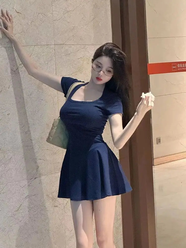 Skater Mini Dress Women | Short Sleeve Fit and Flare Casual Dress