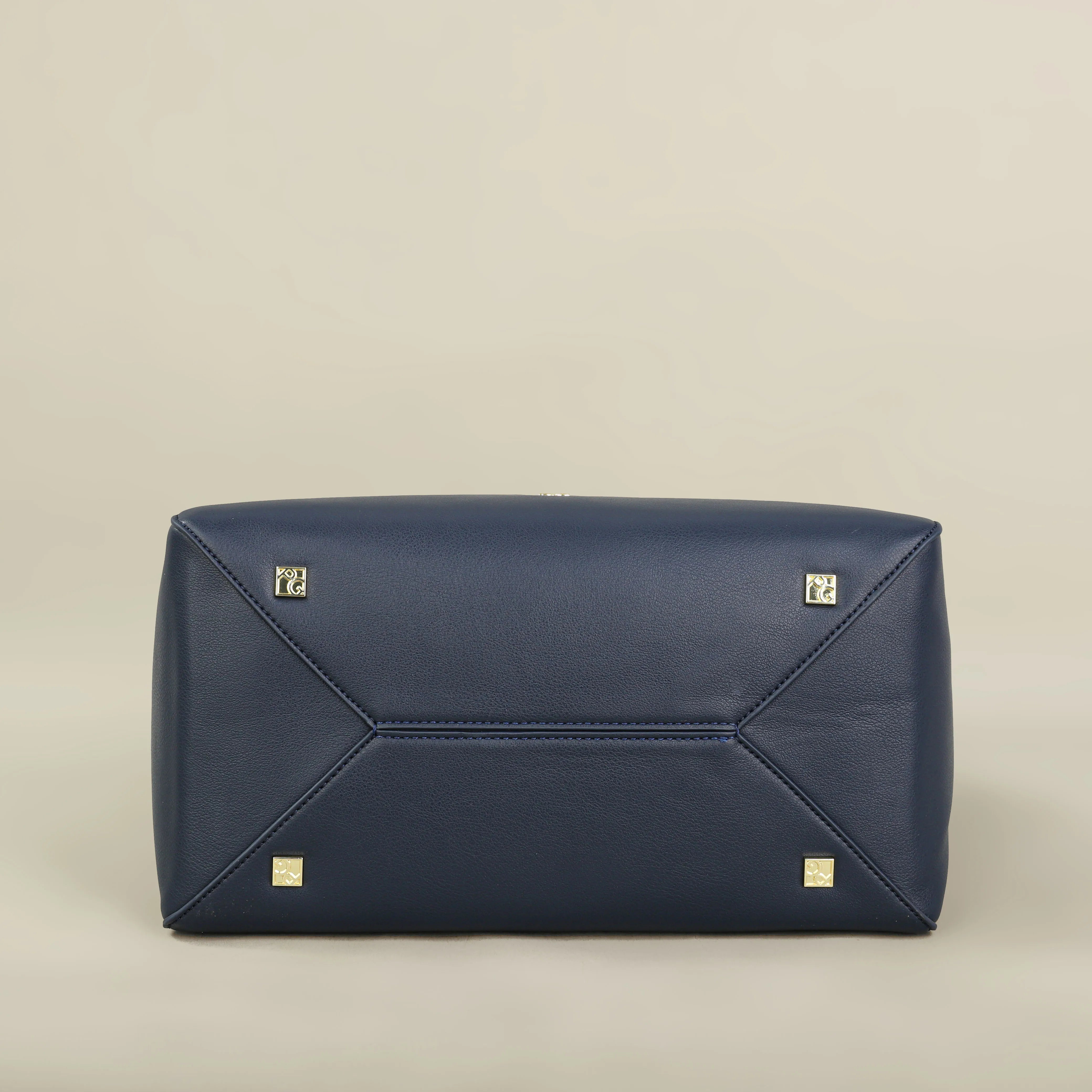 Navy Blue Hobo Shoulder Bag for Women | Minimalist Leather Tote Purse | Elegant Everyday Underarm Handbag