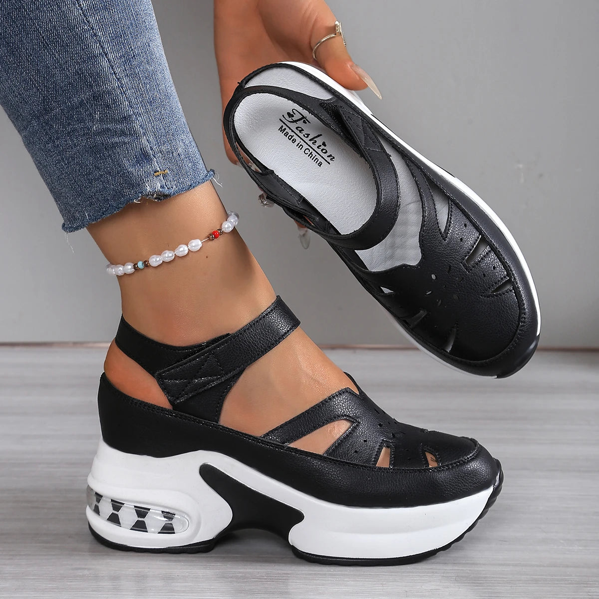 Women’s Orthopedic Platform Sandals – Breathable Closed Toe Walking Shoes for Casual, Travel & Everyday Wear