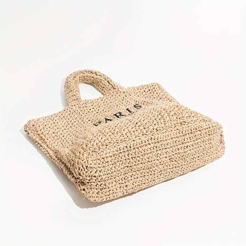 Woven Straw Tote Bag for Women | Casual Summer Beach Handbag | Large Capacity Shopper Purse | Boho Everyday Travel Tote