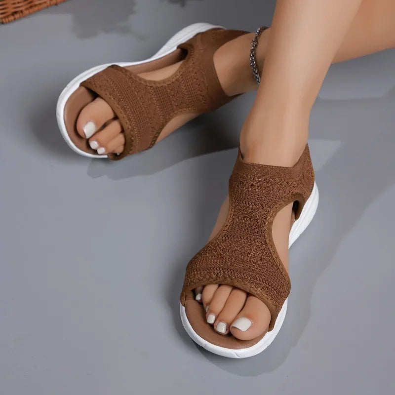 Women’s Breathable orthopaedic Knit Sport Sandals – Lightweight Slip-On Walking Sandals for Casual, Travel & Everyday Comfort