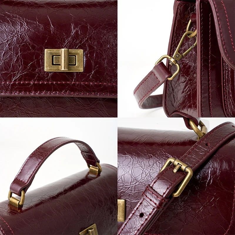 Vintage Crossbody Handbag for Women | Elegant Top Handle Shoulder Bag | Designer Flap Purse | Fashion Everyday Sling Bag