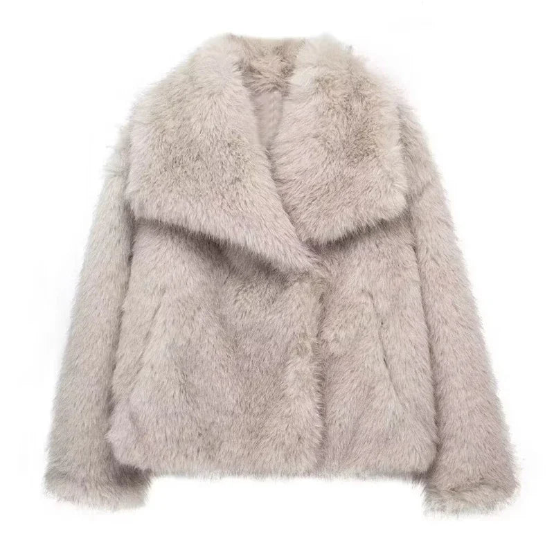 Faux Fur Jacket | Cropped Winter Coat Women