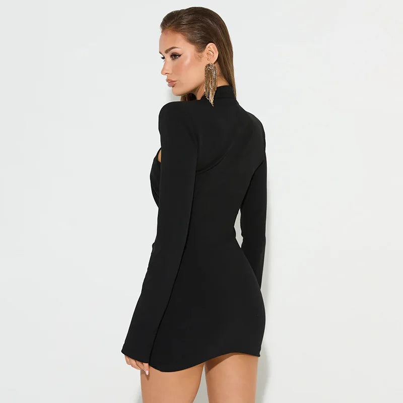 Black Cut Out Mini Dress Women | Sexy Bodycon Party Dress