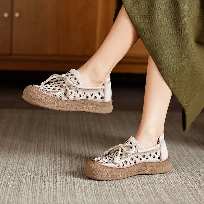 Women’s Cutout Comfort Loafers – Breathable Slip-On Casual Shoes for Walking & Everyday Wear