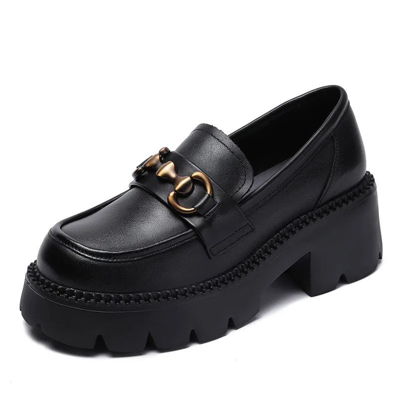 Women’s Chunky Platform Loafers – Casual Slip-On Shoes for Office, Streetwear & Everyday Fashion