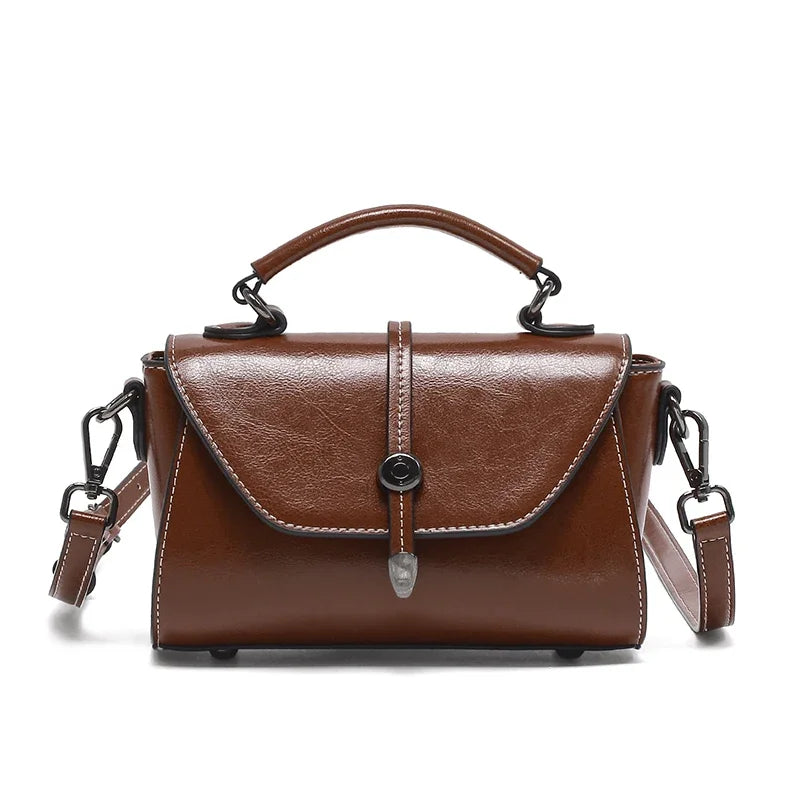 Vintage Top Handle Crossbody Bag for Women | Elegant Flap Shoulder Handbag | Designer Everyday Purse | Minimalist Fashion Tote