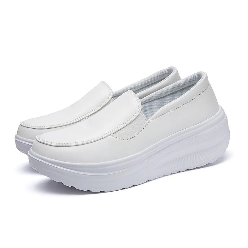 Women’s Comfort Slip-On Platform Shoes – Lightweight Casual Walking Loafers for Work & Everyday Wear