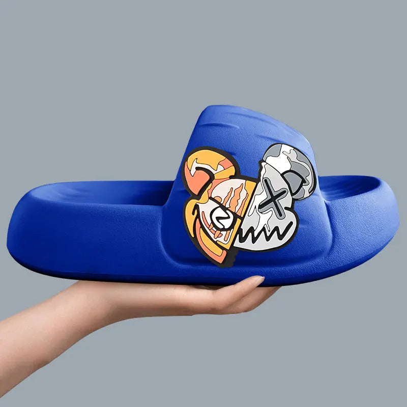 Women’s Graphic Slide Slippers – Casual Cartoon Comfort Slides for Home, Beach & Everyday Wear
