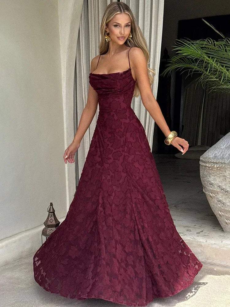 Floral Maxi Dress Women | Spaghetti Strap A Line Elegant Evening Dress