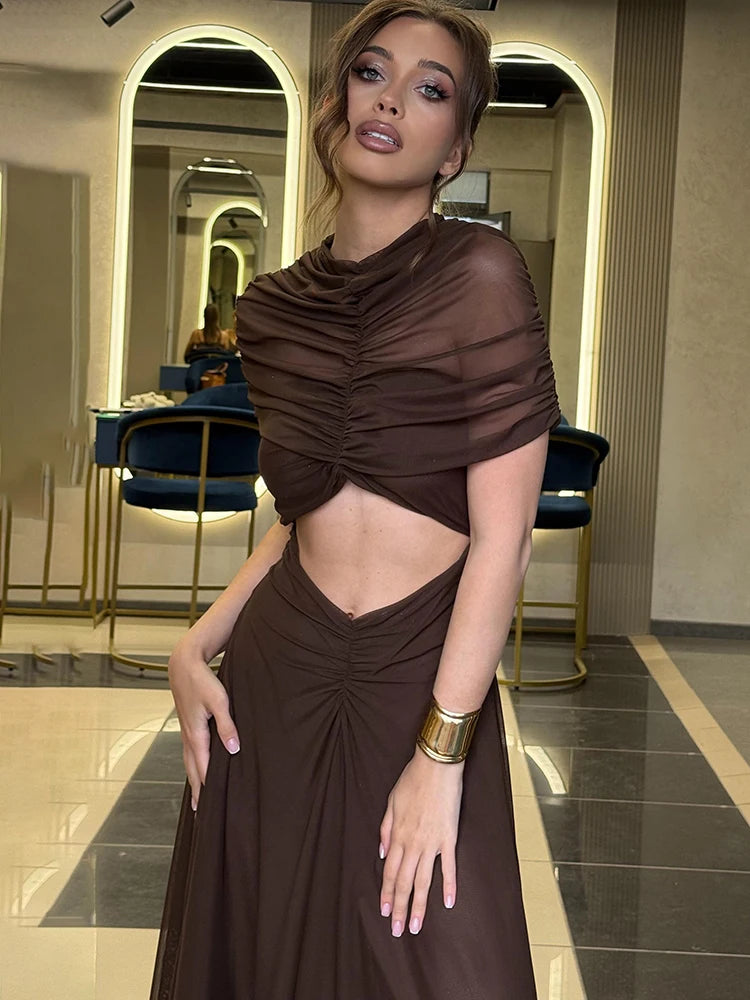 Cut-Out Maxi Dress | Elegant Bodycon Evening Dress