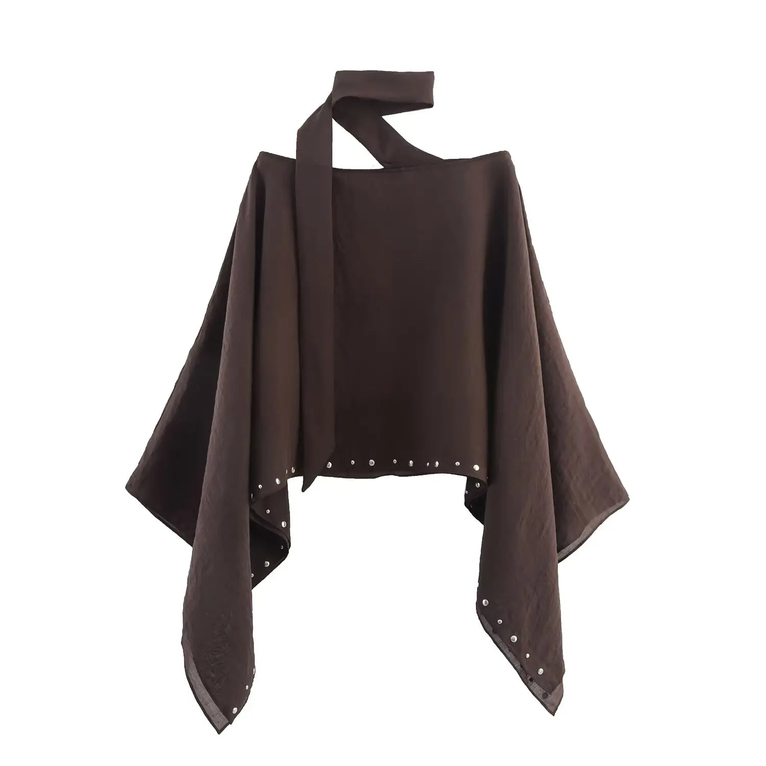 Women’s Oversized Cape Poncho Top | Minimalist Asymmetrical Wrap Blouse