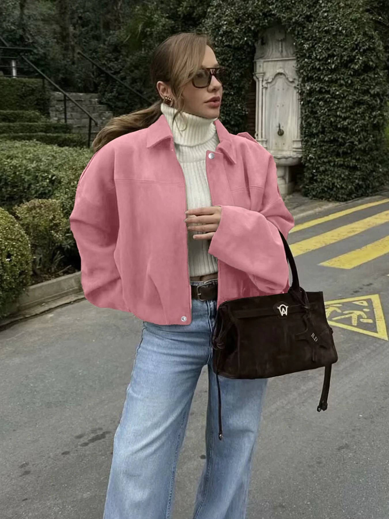 Oversized Bomber Jacket | Cropped Minimalist Coat
