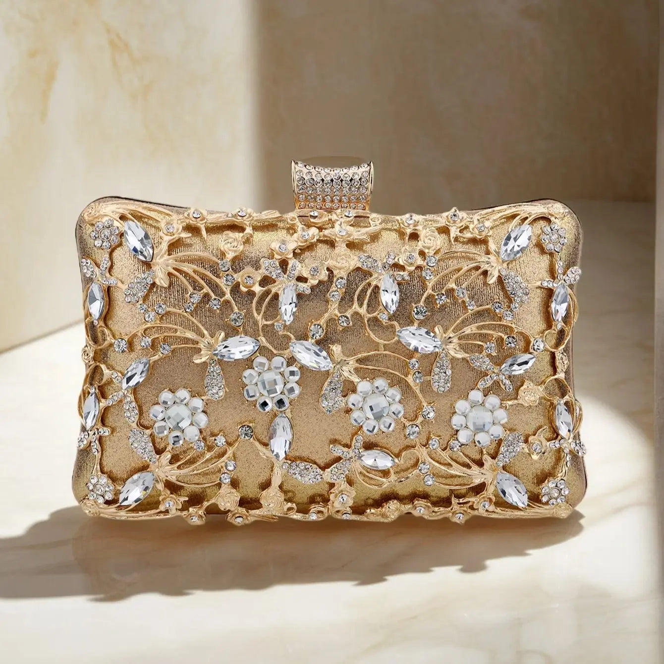 Luxury Crystal Evening Clutch for Women | Elegant Wedding Party Handbag | Designer Rhinestone Purse | Glamorous Cocktail Clutch