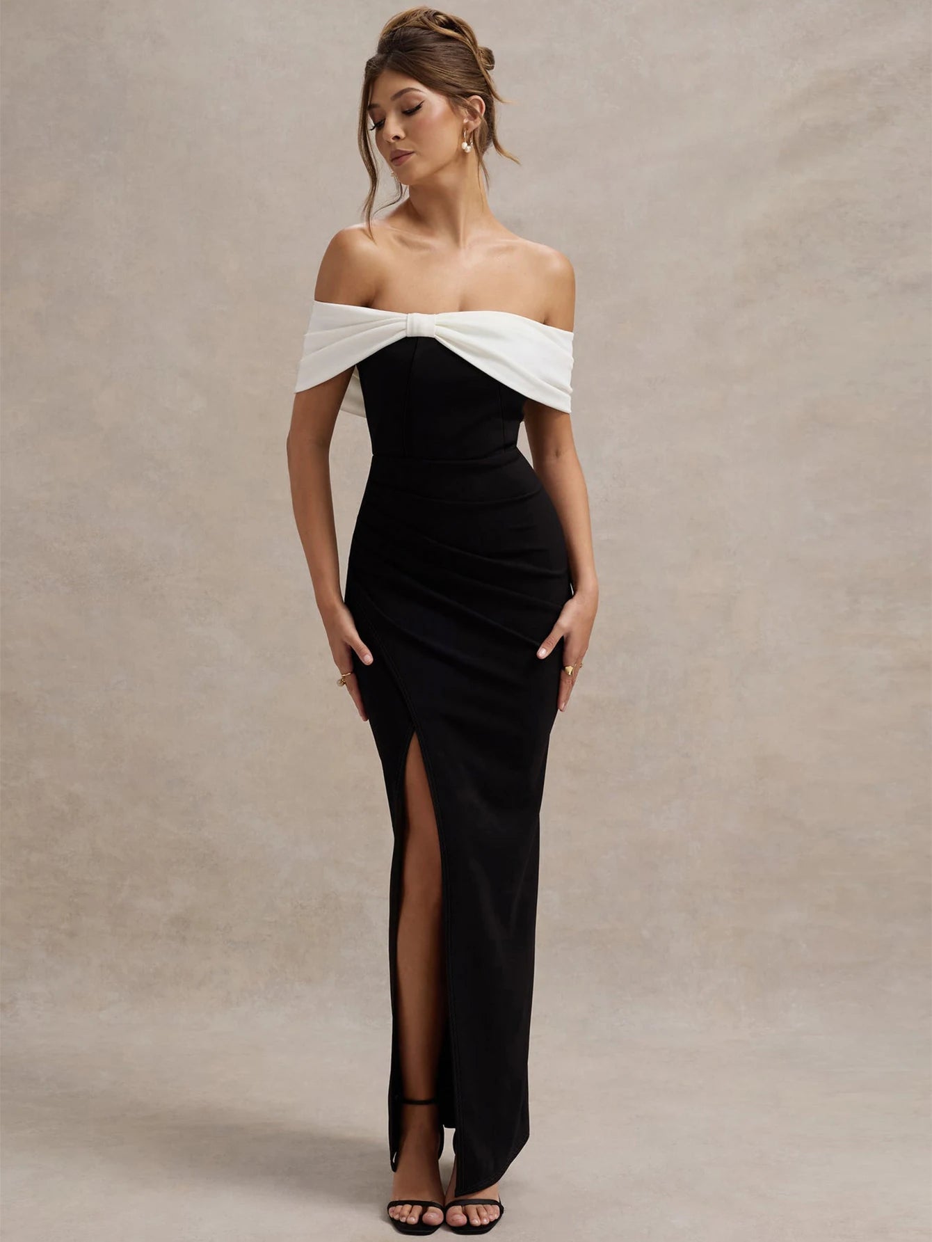 Off Shoulder Bodycon Maxi Dress Women | High Split Elegant Evening Dress