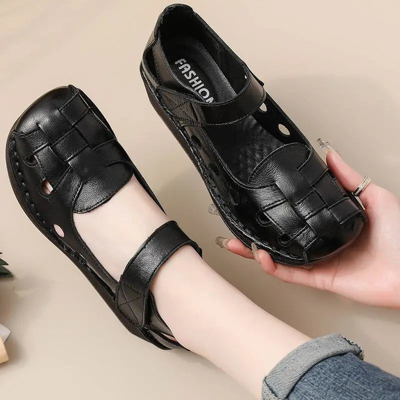 Women’s orthopaedic Comfort Mary Jane Flats – Breathable Cutout Slip-On Shoes for Casual, Walking & Everyday Wear