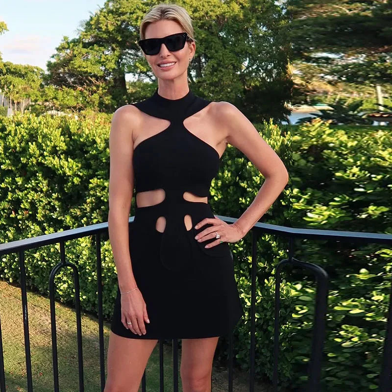 Cut Out Bodycon Mini Dress Women | Halter Neck Party Dress
