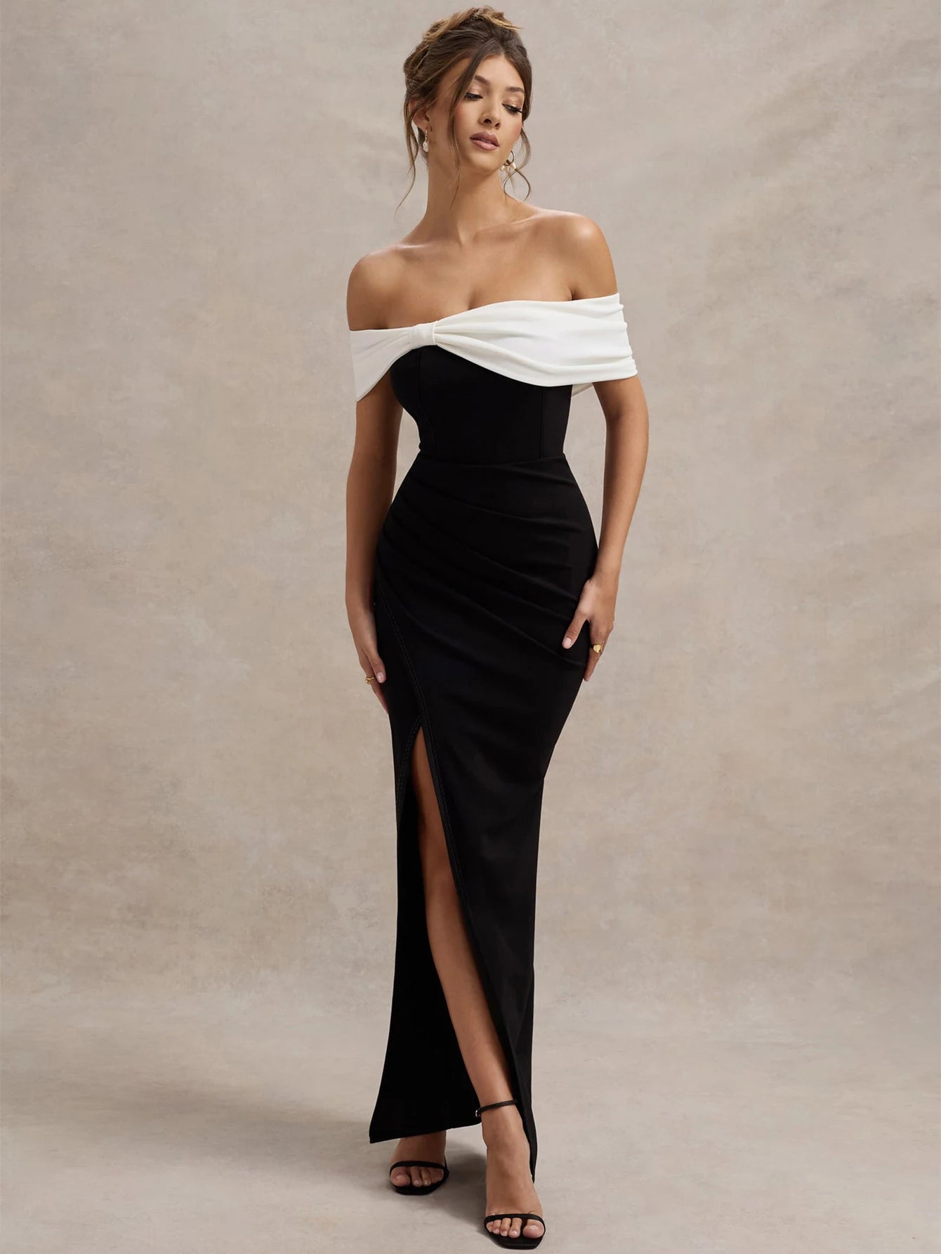 Off Shoulder Bodycon Maxi Dress Women | High Split Elegant Evening Dress