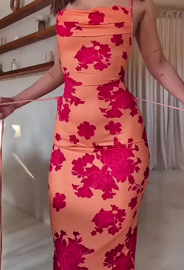 Floral Maxi Dress | Elegant Bodycon Evening Dress