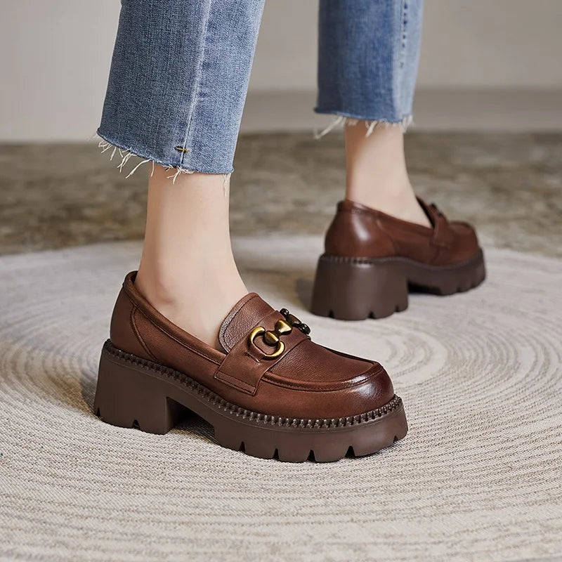Women’s Chunky Platform Loafers – Casual Slip-On Shoes for Office, Streetwear & Everyday Fashion
