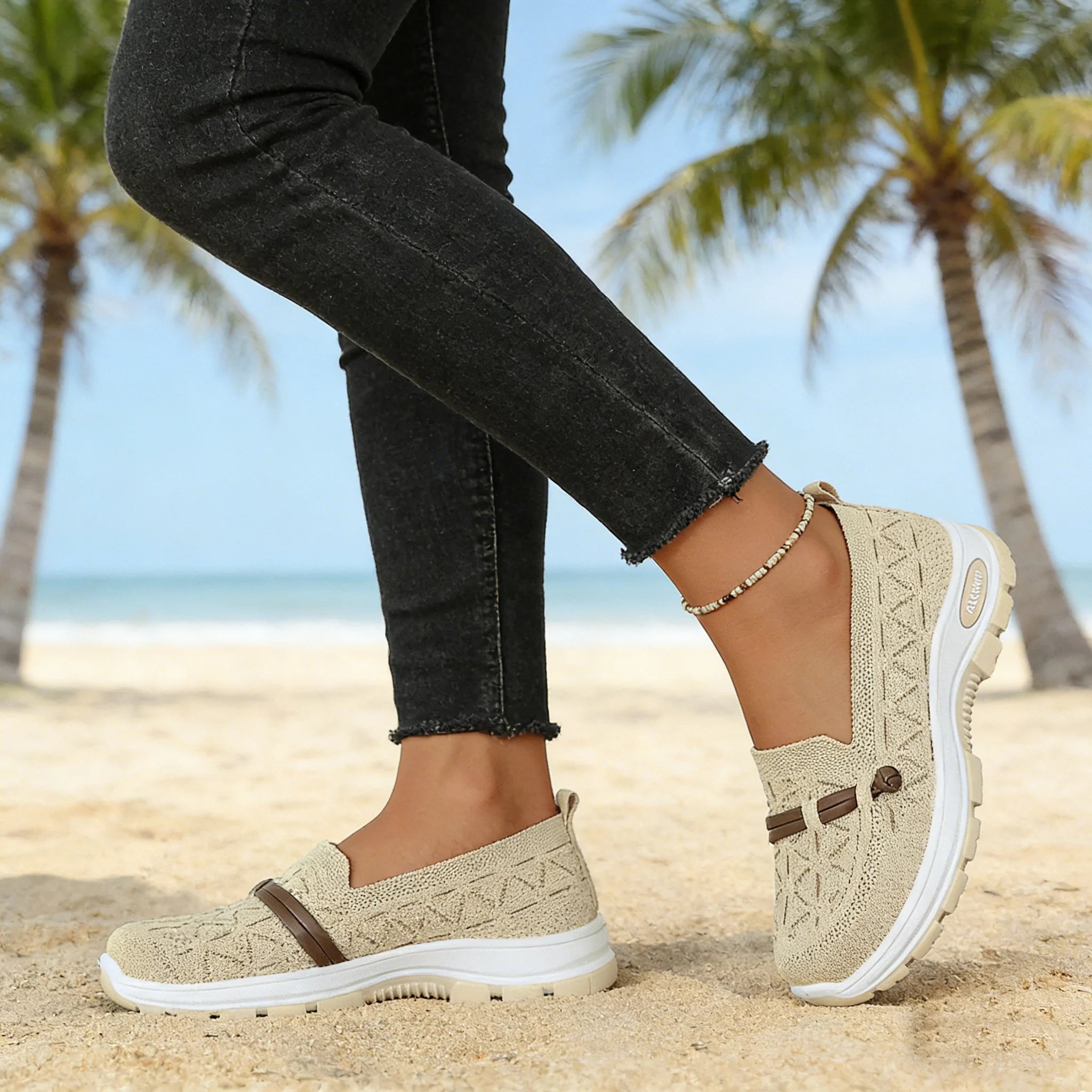 Women’s Breathable orthopaedic Knit Loafers – Lightweight Slip-On Walking Shoes for Casual, Travel & Everyday Wear
