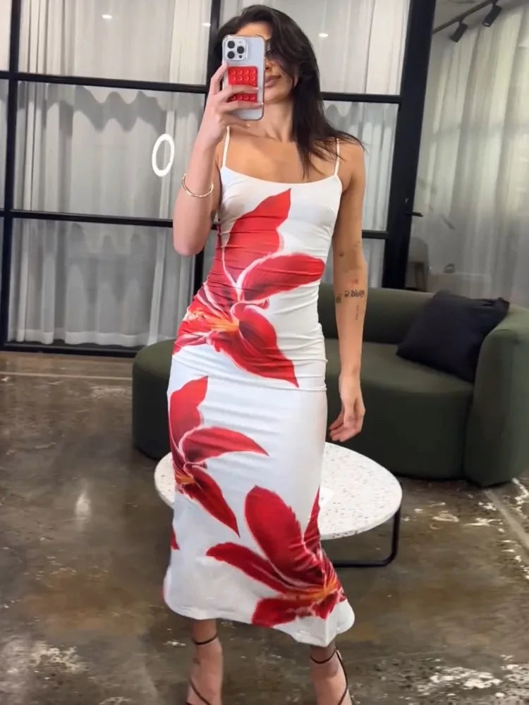 Floral Maxi Dress | Summer Beach Bodycon Slip Dress