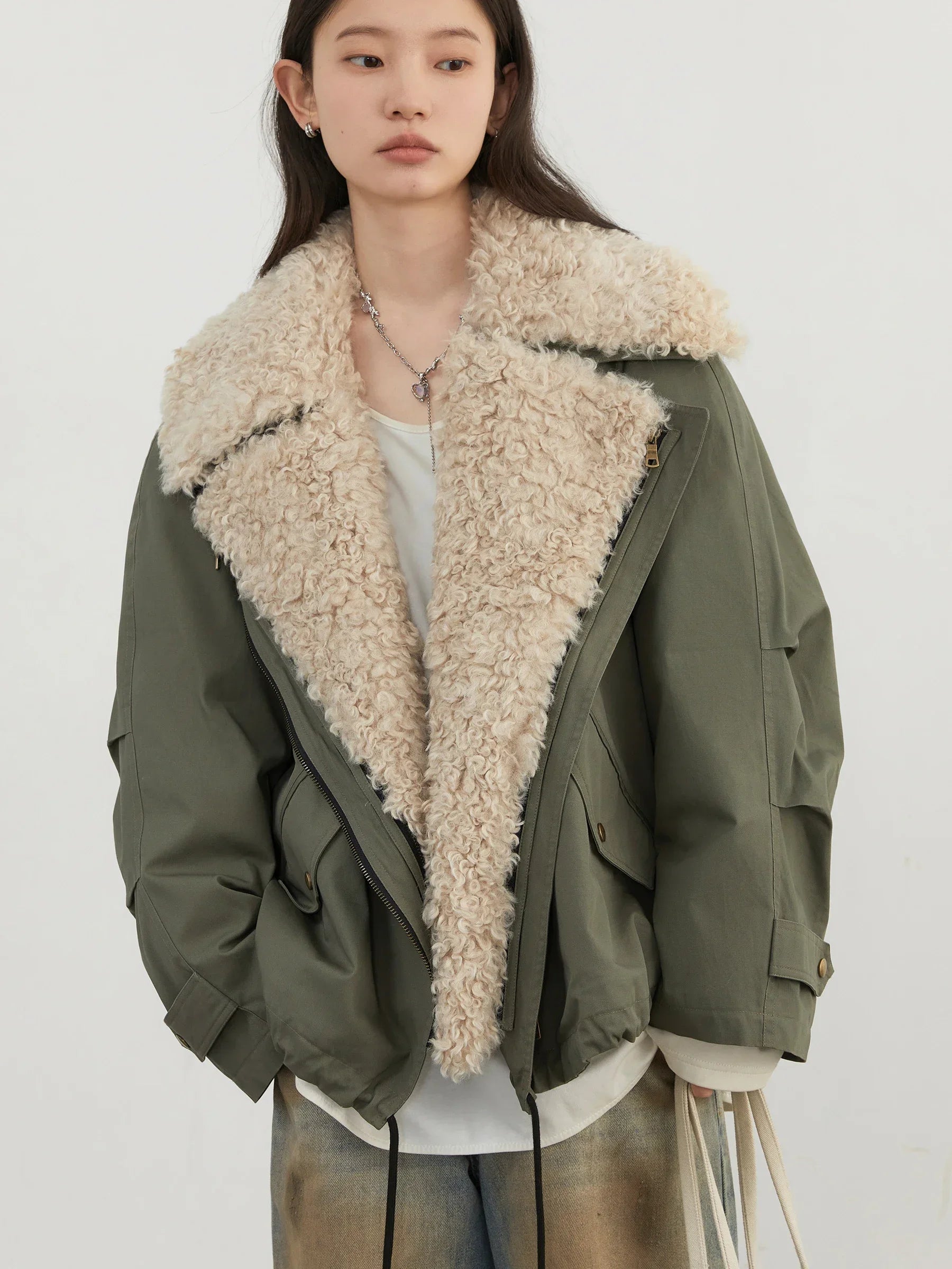Women’s Sherpa Lined Jacket | Oversized Cozy Winter Parka Coat