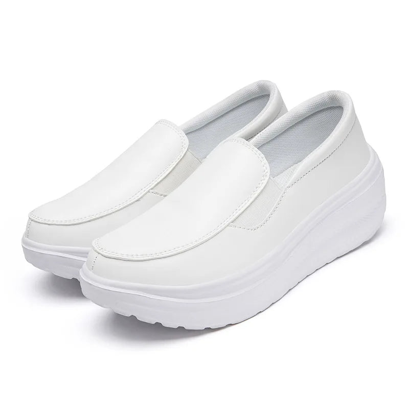 Women’s Comfort Slip-On Platform Shoes – Lightweight Casual Walking Loafers for Work & Everyday Wear