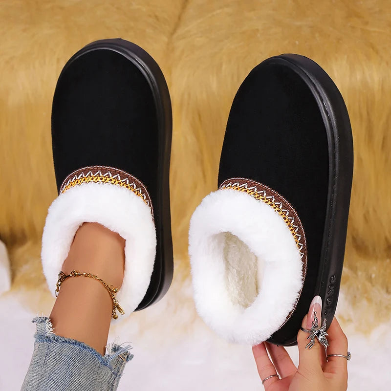 Women’s Cozy Fur Winter Slippers – Soft Plush Indoor House Shoes for Warm Everyday Comfort