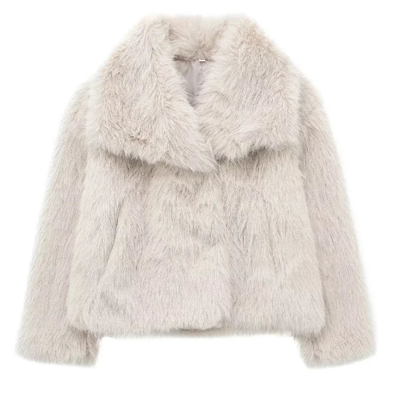 Faux Fur Jacket | Cropped Winter Coat Women