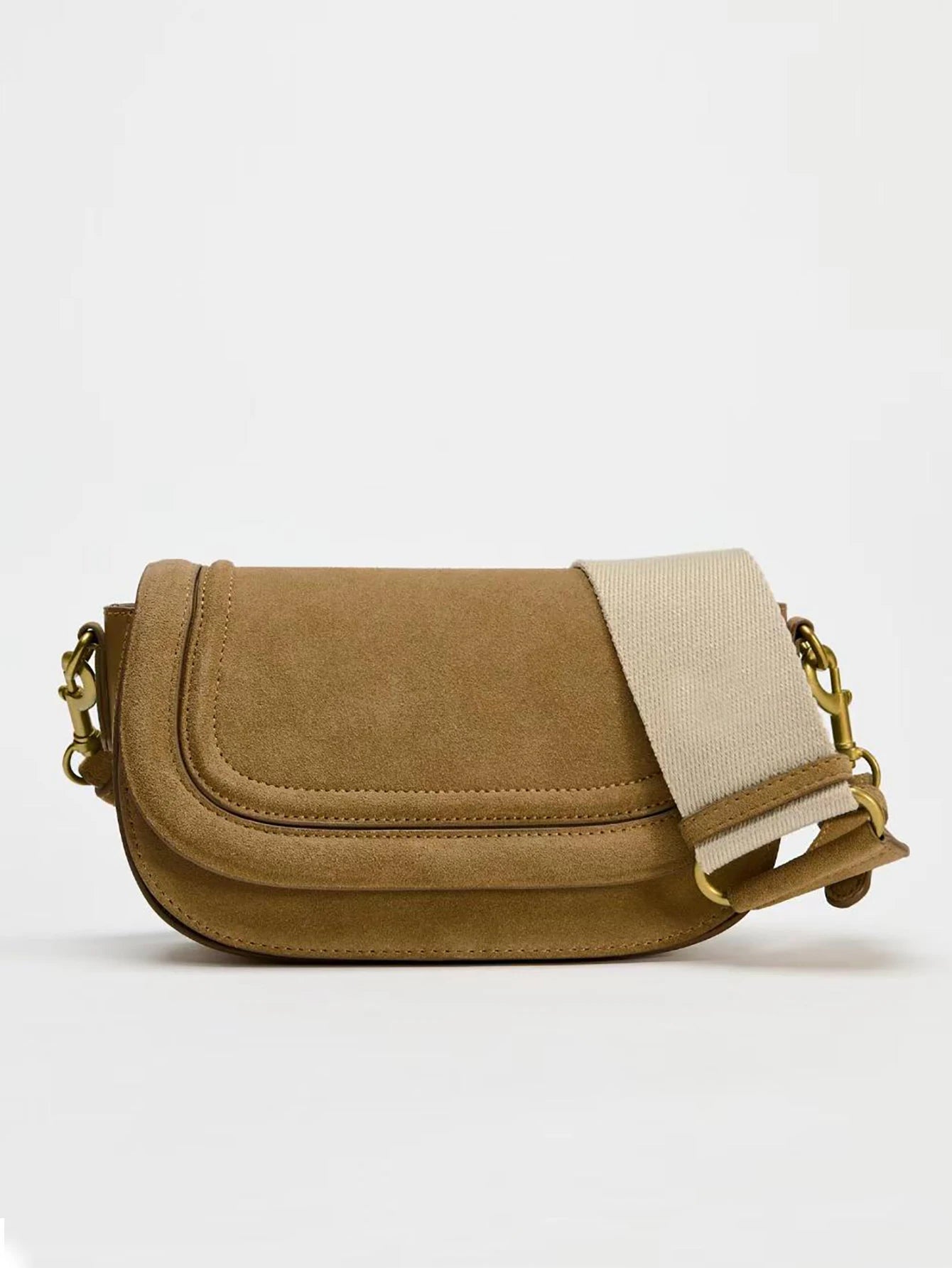 Vintage Suede Crossbody Bag for Women | Casual Flap Shoulder Purse | Minimalist Everyday Sling Handbag | Fashion Travel Bag