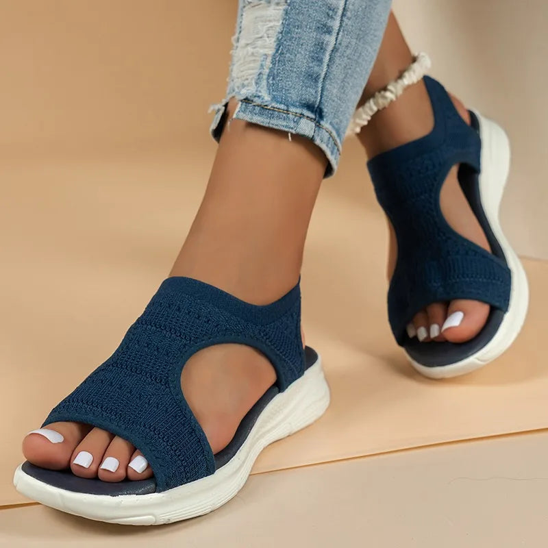 Women’s Breathable orthopaedic Knit Sport Sandals – Lightweight Slip-On Walking Sandals for Casual, Travel & Everyday Comfort