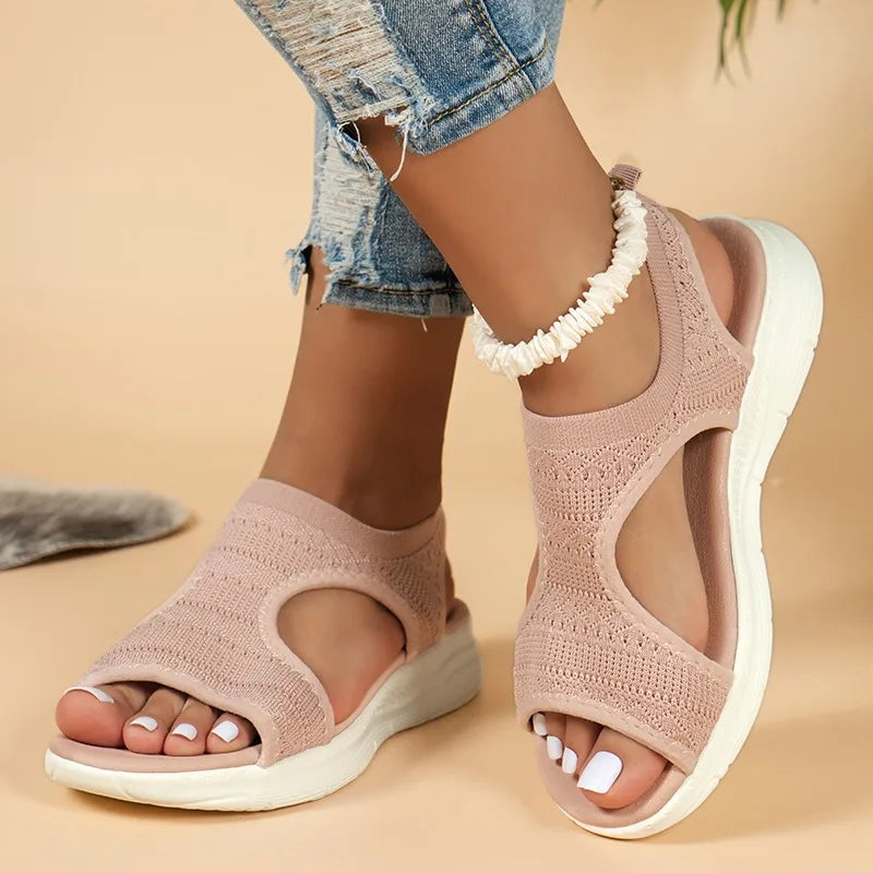 Women’s Breathable orthopaedic Knit Sport Sandals – Lightweight Slip-On Walking Sandals for Casual, Travel & Everyday Comfort