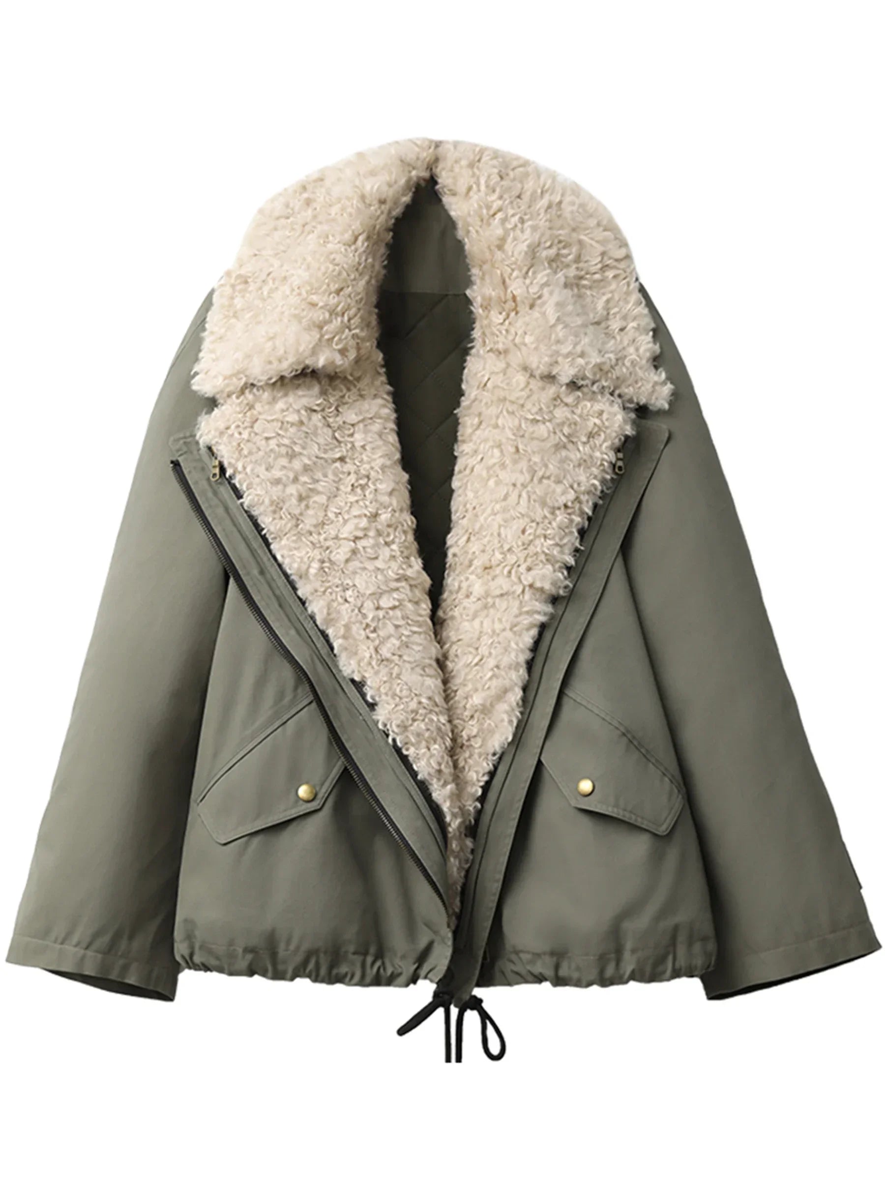 Women’s Sherpa Lined Jacket | Oversized Cozy Winter Parka Coat