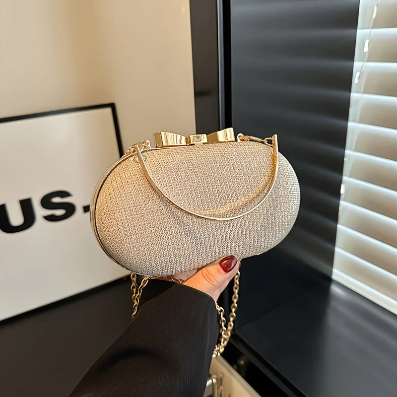 Rhinestone Evening Clutch for Women | Crystal Bow Cocktail Purse | Luxury Wedding Party Handbag