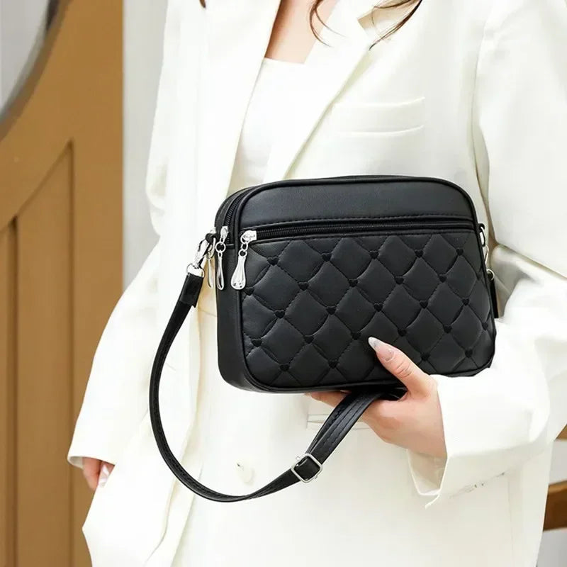 Quilted Crossbody Bag for Women | Casual Shoulder Purse | Minimalist Everyday Sling Handbag | Fashion Travel Bag