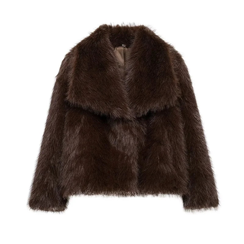 Faux Fur Jacket | Cropped Winter Coat Women