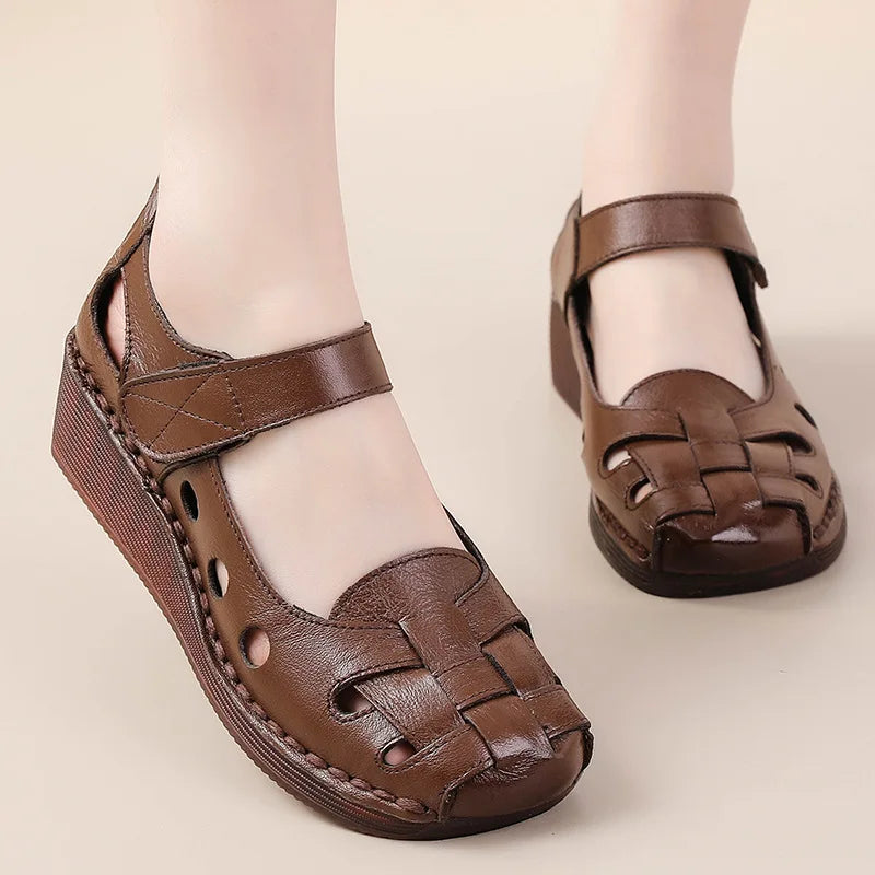 Women’s orthopaedic Comfort Mary Jane Flats – Breathable Cutout Slip-On Shoes for Casual, Walking & Everyday Wear