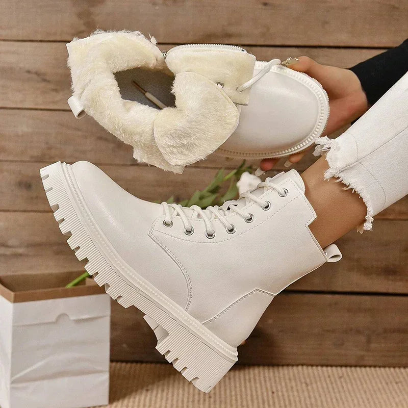 Women’s Lace-Up Combat Boots – Chunky Ankle Boots for Casual, Streetwear & Winter Fashion