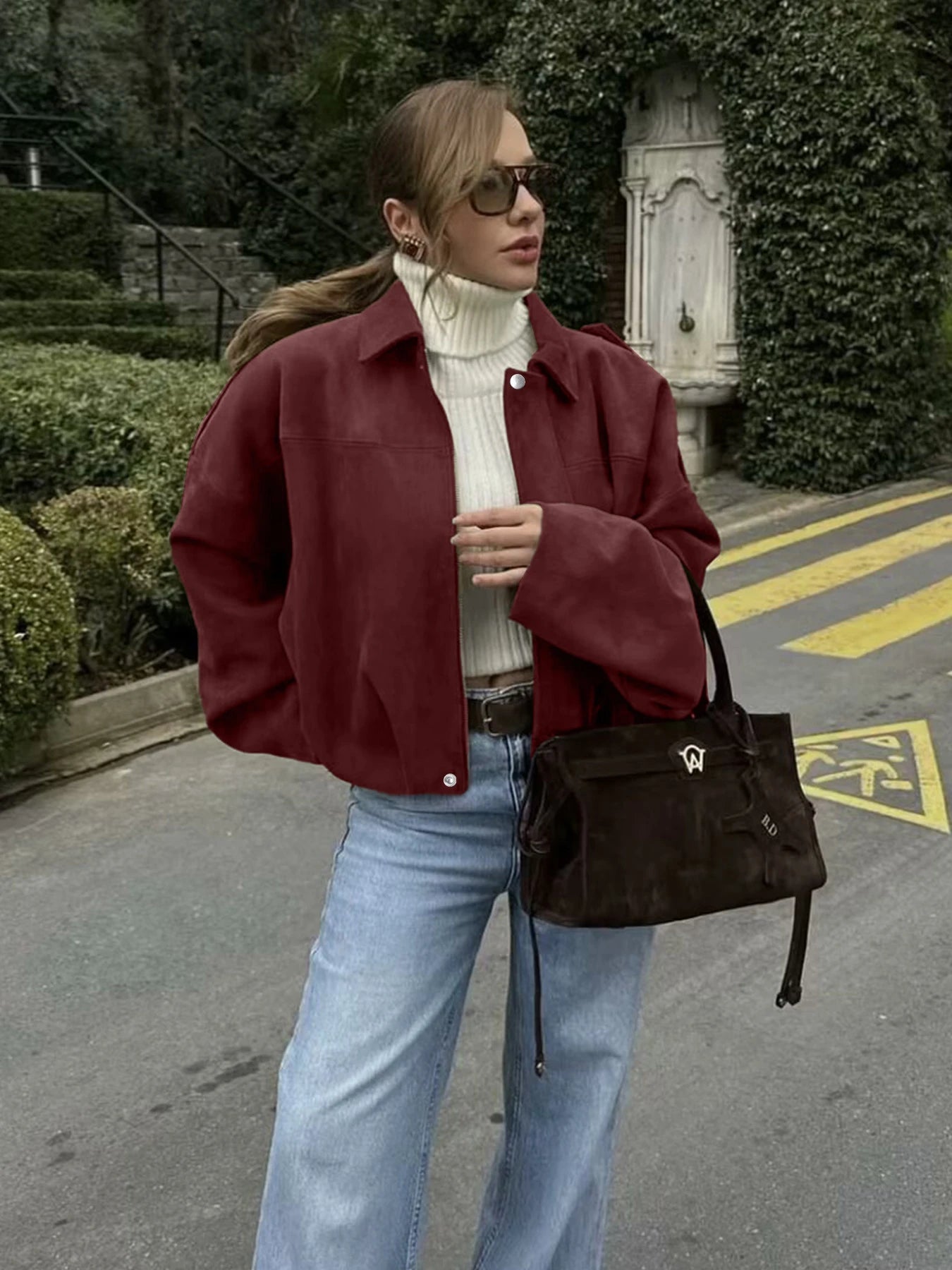 Oversized Bomber Jacket | Cropped Minimalist Coat