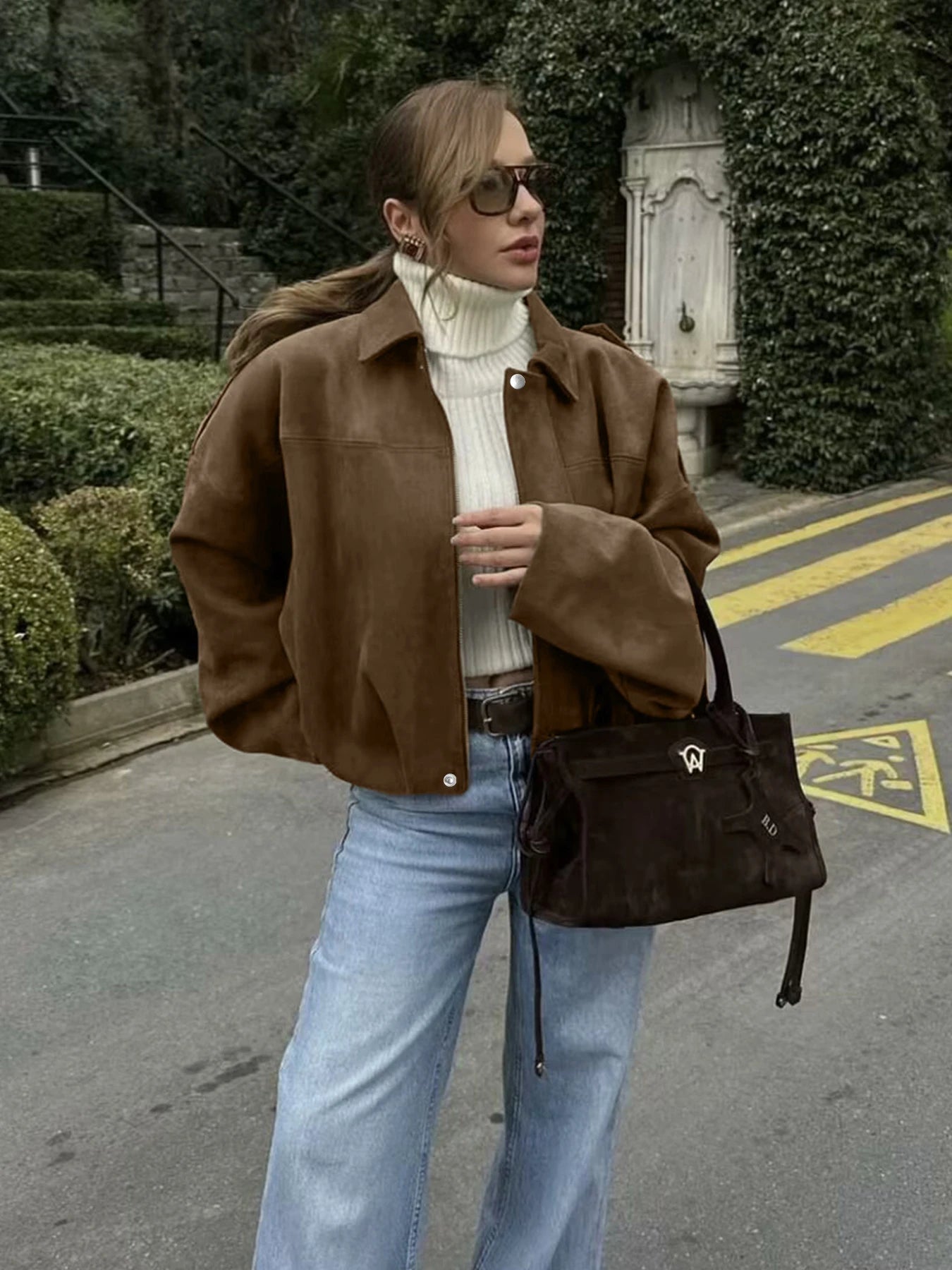 Oversized Bomber Jacket | Cropped Minimalist Coat