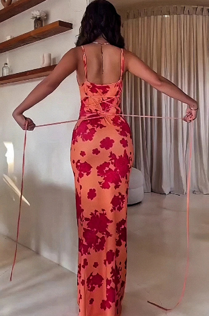 Floral Maxi Dress | Elegant Bodycon Evening Dress