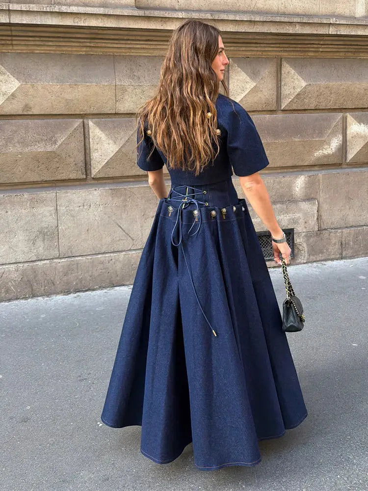 Women's Cropped Top & Full Maxi Skirt Co-Ord Set | Elegant Occasion Two Piece Outfit