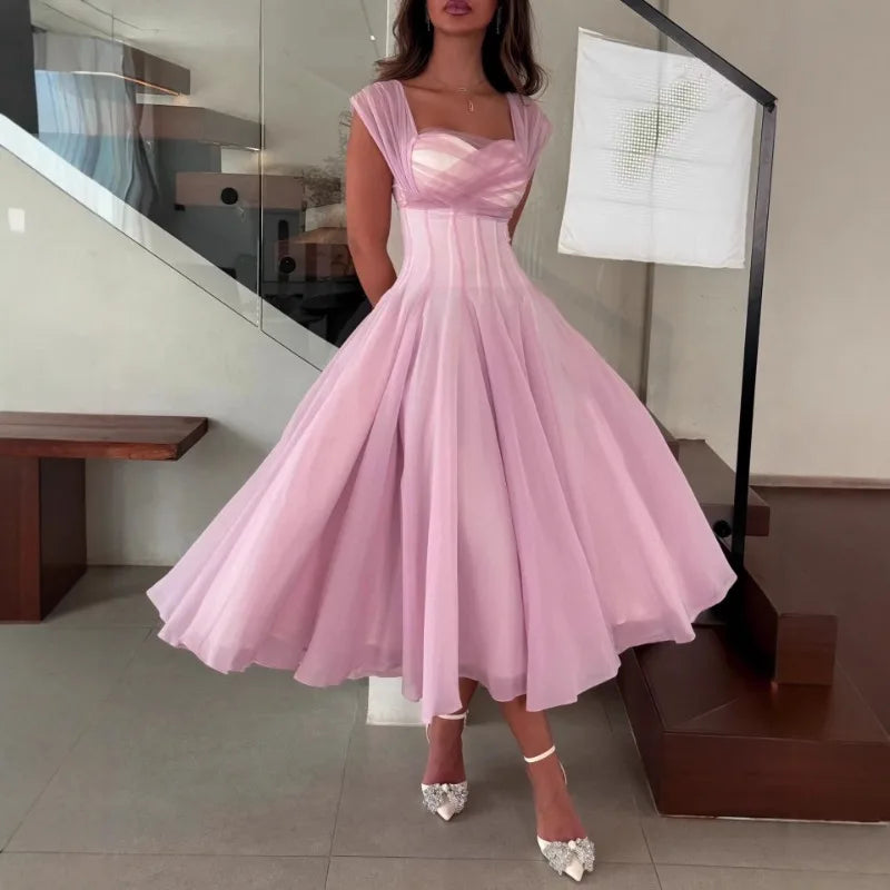 Women’s Midi Dress | Elegant Princess A-Line Cocktail Party Dress