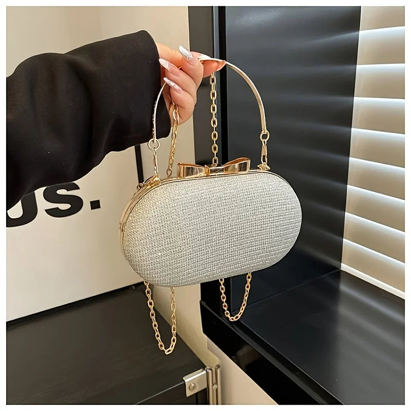 Rhinestone Evening Clutch for Women | Crystal Bow Cocktail Purse | Luxury Wedding Party Handbag
